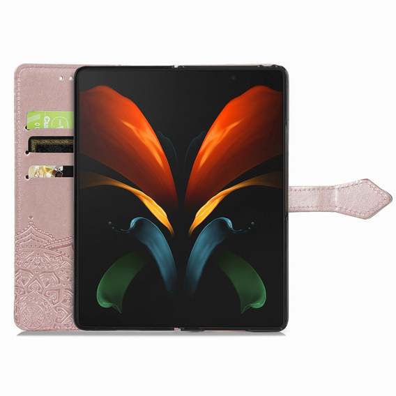 Pattintható tok a Samsung Galaxy Z Fold3 5G, Mandala, rózsaszín rose gold