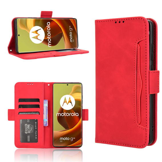Pattintható tok a Motorola Moto G85, Card Slot, piros