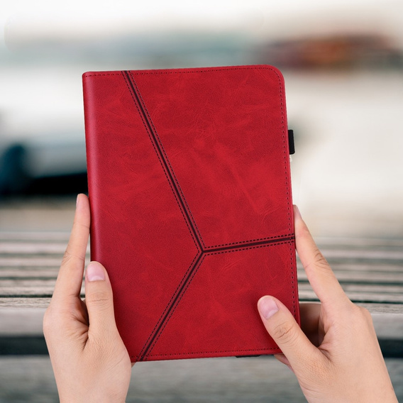 Tok Samsung Galaxy Tab S10 Lite / S10 FE / S9 FE / S9, Classic, tolltartóval, piros