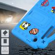 Gyermek tok Samsung Galaxy Tab A9, Cute Patterns, állvánnyal, kék