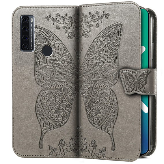 Pattintható tok a TCL 20 SE, Butterfly, szürke