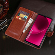 Pattintható tok a T Phone 3 5G, Crazy Horse Wallet, barna