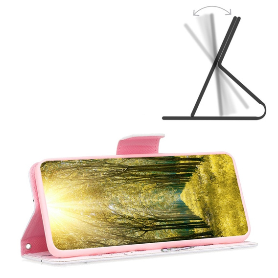 Pattintható tok a Xiaomi Redmi Note 13 5G, Wallet, Butterflies & Flowers fehér