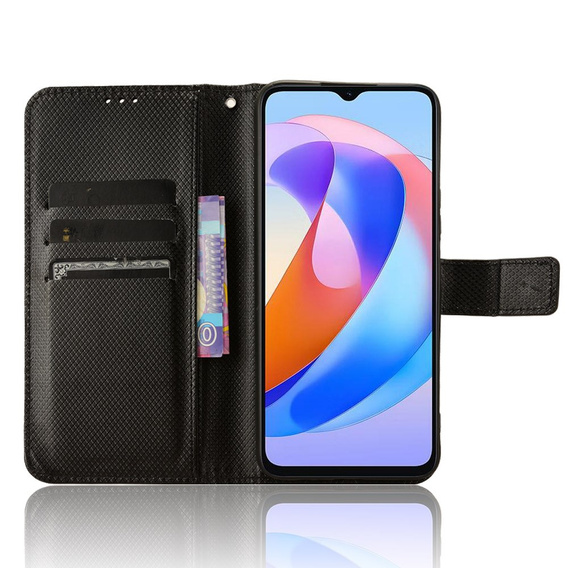 Pattintható tok a Honor Magic 6 Lite 5G, Wallet Smart Magnet, fekete