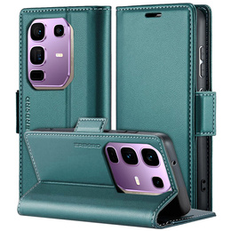 Tok Infinix Note 50 Pro+, ERBORD Glossy Litchi, pénztárca patenttal, zöld