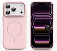 Szilikon tok iPhone 17 Pro Max készülékhez, MagSafe, ütésálló, rózsaszínű