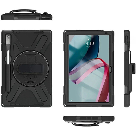 Páncélozott tok Lenovo Tab P11 Pro Gen 2 TB132FU TB132XU 11.2" iPad Pro 12.9 1, védő 360, hely a tollnak, fekete