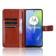 Pattintható tok a Motorola Moto E14, Crazy Horse Wallet, barna