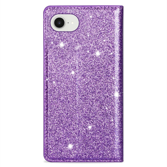 A flip tok iPhone 16E, Card Slot Glittery, lila