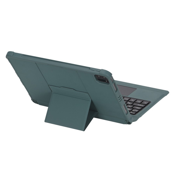 Tok + billentyűzet iPad Air 10.9 4 2020 / 5 2022, TouchPad Pen Slot, zöld