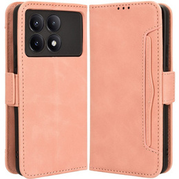 Pattintható tok a Xiaomi Poco F6 Pro, Card Slot, rózsaszín