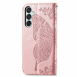 Pattintható tok a Samsung Galaxy M15 5G, Butterfly, rózsaszín rose gold