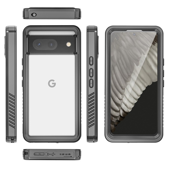 IP68 vízálló tok a Google Pixel 8, fekete