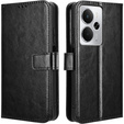 Pattintható tok a Realme 14 5G / Realme 14T 5G, Crazy Horse Wallet, fekete