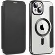 Pattintható tok a iPhone 13, RFID Wallet MagSafe CamShield, fekete