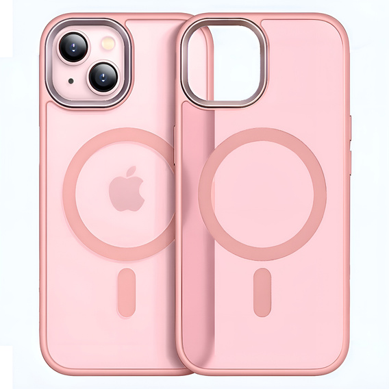 Tok iPhone 13-hoz, MagSafe, ERBORD Matt Case, rózsaszín + képernyőüveg