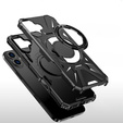 Tok iPhone 16 Plus-hoz, páncélozott, állvánnyal és fogantyúval, fekete