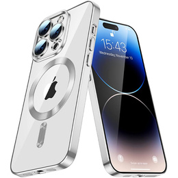 Telefontok a iPhone 14 Pro, ERBORD Hybrid MagSafe Case, ezüst