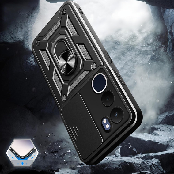 Telefontok a Vivo Y19s, CamShield Slide, fekete