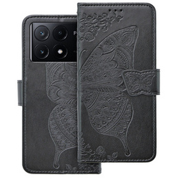 Pattintható tok a Xiaomi Poco X6 Pro 5G, Butterfly, lila