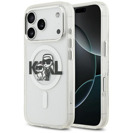 Karl Lagerfeld IML Glitter Karl és Choupette MagSafe tok iPhone 17 Pro készülékhez