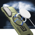 Tok Samsung Galaxy A16, Military MagSafe with camera protection, zöld