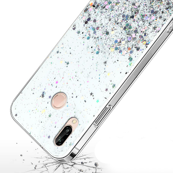 Telefontok a Huawei P20 Lite, Glittery, átlátszó