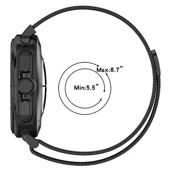 Milánói karkötő szíj a Samsung Galaxy Watch Ultra 47mm (2025 / 2024), Fekete