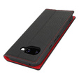 Pattintható tok a Google Pixel 9A, Litchi Skin Grain, fekete