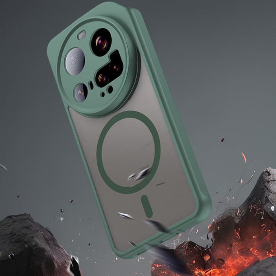 Tok Xiaomi 15 Ultra-hoz, MagSafe, ERBORD Matt Case, zöld