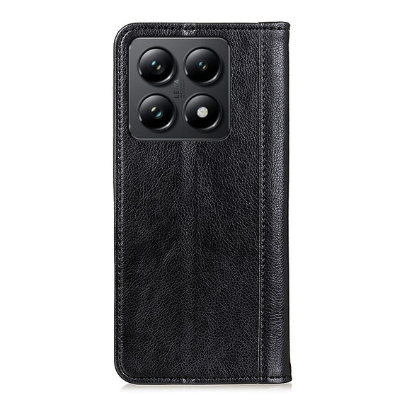 Telefontok a Xiaomi 14T, Wallet Litchi Leather, fekete