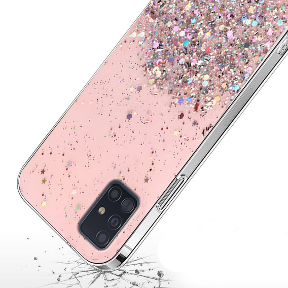 Telefontok a Samsung Galaxy A51 4G, Glittery, rózsaszín