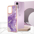 Védő tok Motorola Moto G24 / G24 Power / G04, Marble Slim Case, sötétlila
