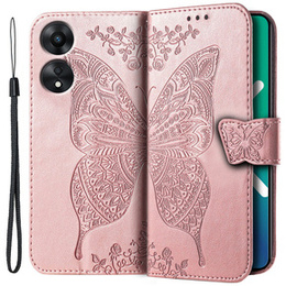Pattintható tok a Oppo A78 5G, Butterfly, rózsaszín rose gold