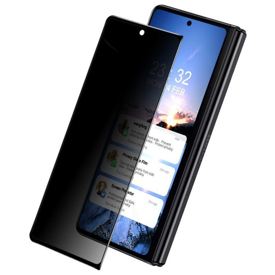 IMAK adatvédelmi edzett üveg Samsung Galaxy Z Fold4 5G - Black készülékhez