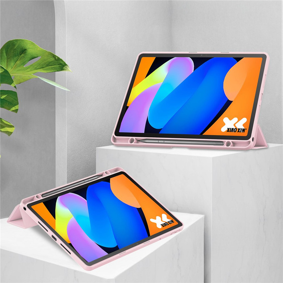 Tojás Lenovo Idea Tab 11" 2025 TB336FU TB336ZU, átlátszó hátlappal és tolltartóval, rózsaszínű