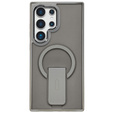 Tok Samsung Galaxy S25 Ultra, Kickstand Matt Case, MagSafe-hoz, szürke + képernyőüveg