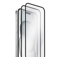 2x edzett üveg a iPhone 15 Plus, ERBORD 3D teljes képernyő