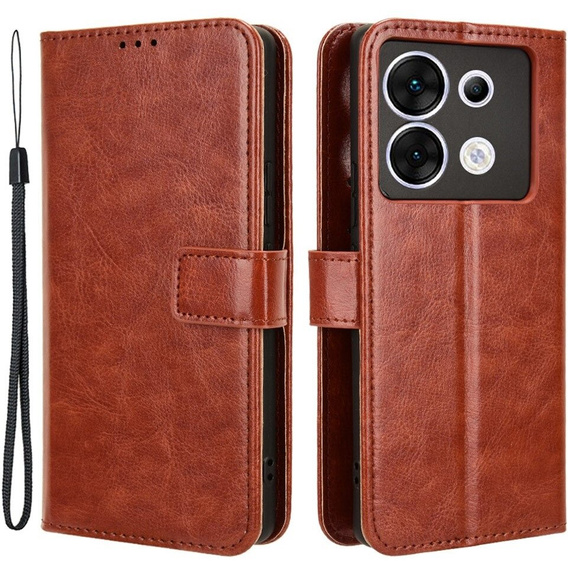 Pattintható tok a Infinix Zero 30 5G, Crazy Horse Wallet, barna