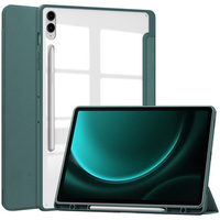 Tok Samsung Galaxy Tab S9 FE+ Plus, Smartcase Hybrid, tolltartó résszel, zöld