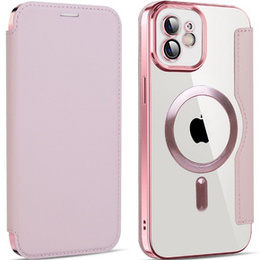 Pattintható tok a iPhone 11, RFID Wallet MagSafe CamShield, rózsaszín rose gold