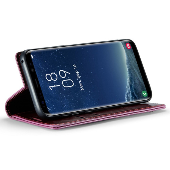 CASEME flip tok Samsung Galaxy S8, Waxy Textured, piros