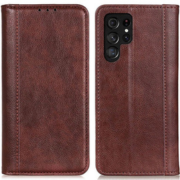 Telefontok a Samsung Galaxy S23 Ultra, Wallet Litchi Leather, barna