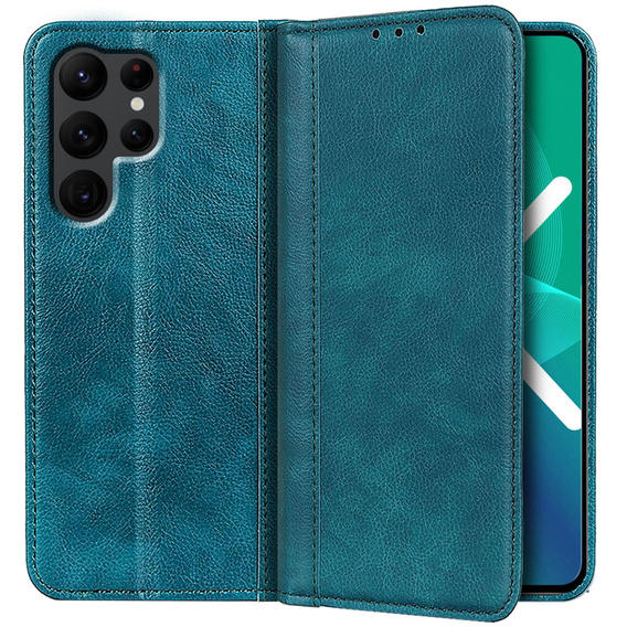 Telefontok a Samsung Galaxy S22 Ultra 5G, Wallet Litchi Leather, kék
