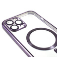 Tok iPhone 12 Pro-hoz, Electro MagSafe, lila + üveg a képernyőhöz