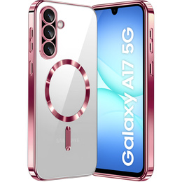 Tok Samsung Galaxy A17 5G, Electro MagSafe, átlátszó, rózsaszín oldallapokkal