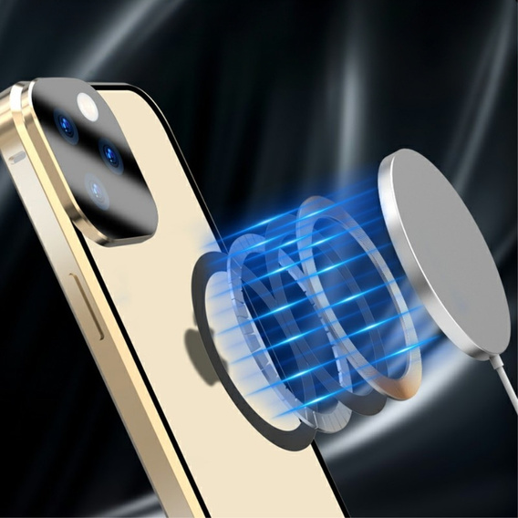 Magnetic Dual Glass MagSafe tok iPhone 15, arany