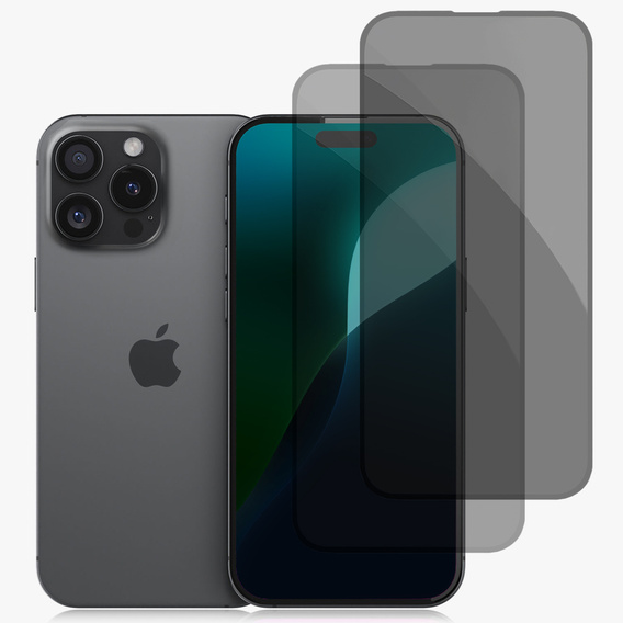 2x edzett adatvédelmi üveg iPhone 17 Pro/17/16 Pro-hoz, ERBORD Anti-Spy