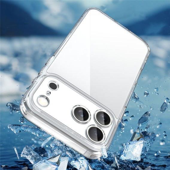 Szilikonhüvely iPhone 17 Pro Max készülékhez, kemény hátlappal, átlátszó