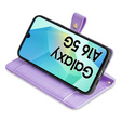 Pattintható tok a Samsung Galaxy A16, Wallet Zipper Pocket, lila